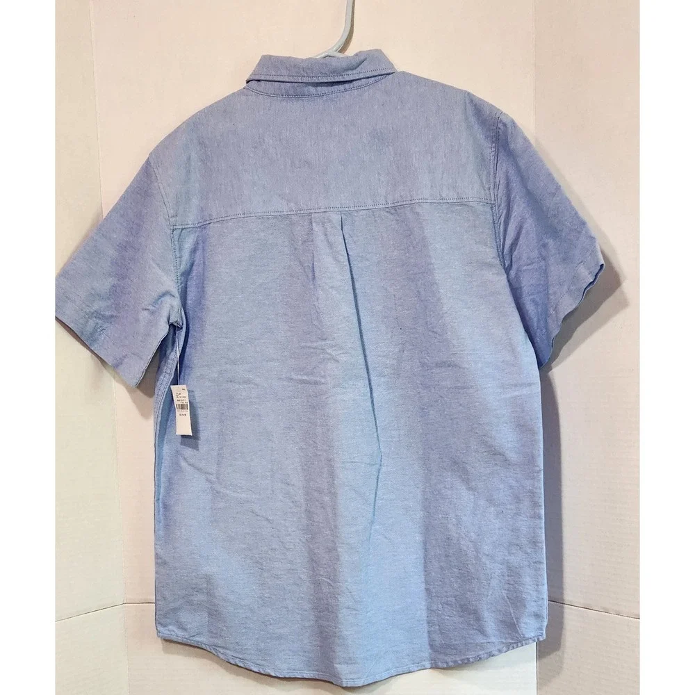 Old Navy Boys Light Blue Oxford Short Sleeve Button Down Shirt Size XL 14-16 NWT